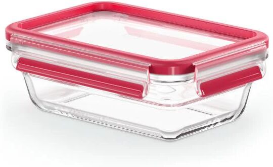 emsa clip & close n1040600 recipiente per cibo rettangolare scatola 0,7 l rosso, trasparente 1 pz