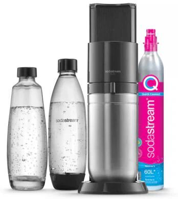 SODASTREAM DUONCB - Black DUO Machine Pack 4 Bottiglie (2 Decanter DUO + 2 Fusibile LV) + 1 Bombola di scambio CQC