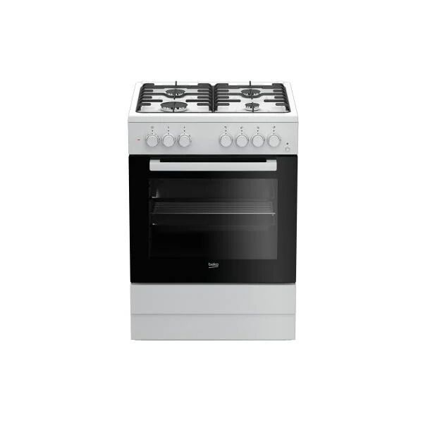 beko cucina a gas 4 bruci.fornoelett.vent.66lt 60x60 bianco fse62110dw