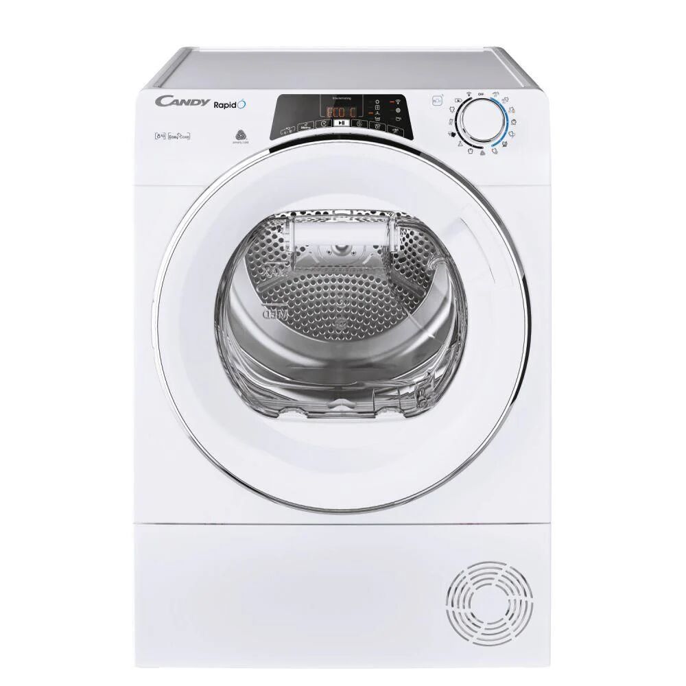 candy rapido' roe h8a2tcex-s asciugatrice libera installazione caricamento frontale 8kg classe energetica a++ bianco