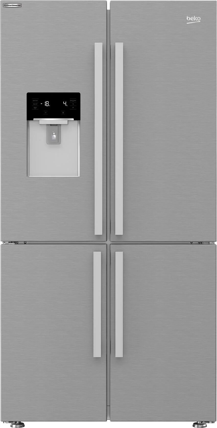 Beko Gn1426234zdxn  Frigorifero 4 Porte 565 Litri Total NO-Frost  Clsse F 91 Cm Inox