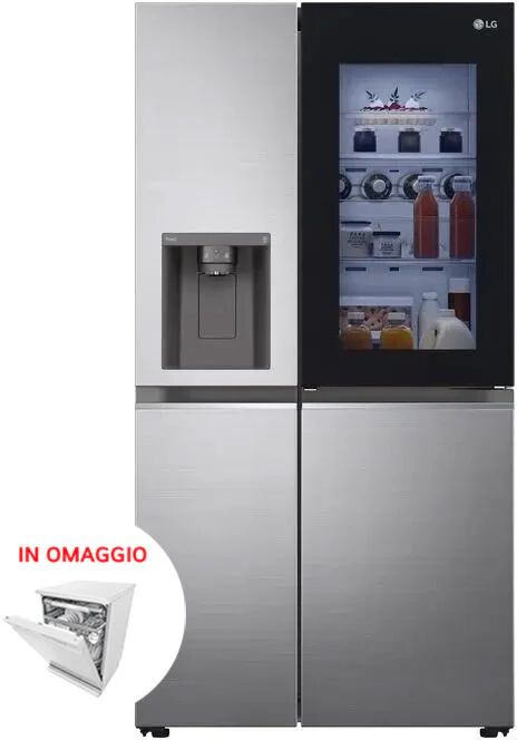 LG Gsxv80pzle Frigorifero SidE-BY-Side Instaview DooR-IN-Door Capacita' 635 Litri Classe Energetica E Total No Frost WI-Fi Inox Dispenser Con Allacc