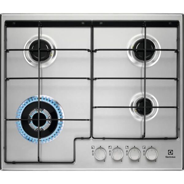 electrolux egs6434x serie 300 piano cottura a gas 4 zone bruciatore tripla corona 60 cm acciaio inox