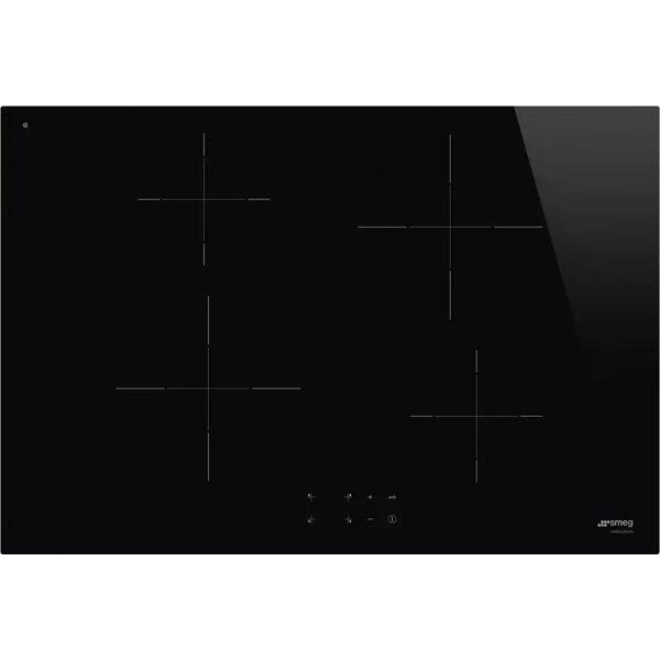 smeg si2741d piano cottura a induzione in vetroceramica semifilo 4 zone 75 cm touch control 9 livelli di potenza nero