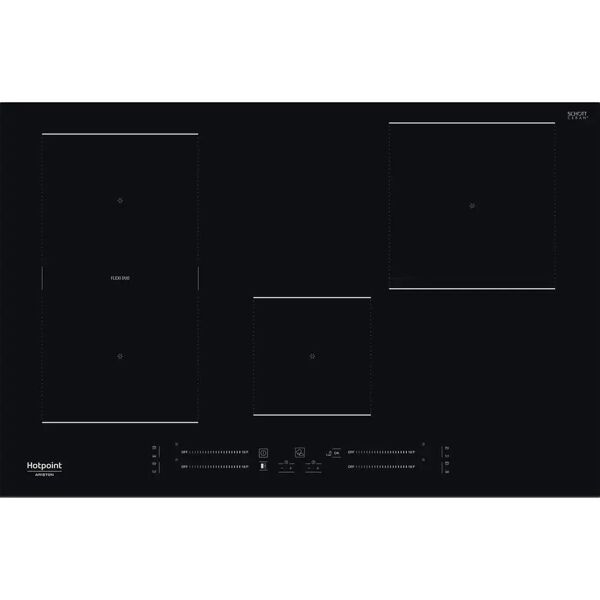 hotpoint hs 3377c bf piano cottura ad induzione 4 zone adattatore di potenza zona flexi duo 18 livelli di potenza blocco comandi 70 cm nero