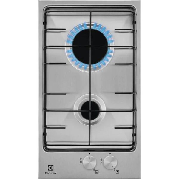 electrolux egg3222n piano cottura a gas domino acciaio inox 2 fuochi 30 cm