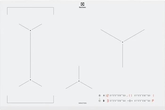 electrolux eil83443bw serie 600 bridge piano cottura a induzione 4 zone 80 cm comandi slider touch bianco