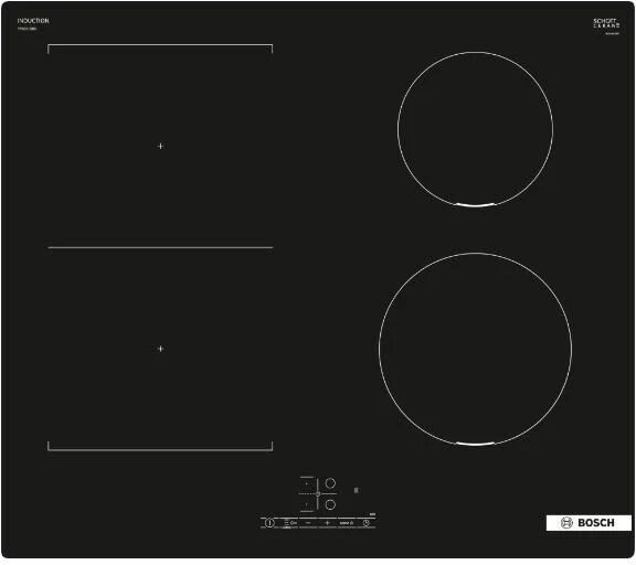 Bosch Pvs611bb6e Serie 4 Piano Cottura A Induzione  4 Zone Touchselect Powerboost Combizone 60cm Nero