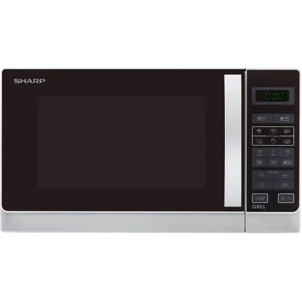 sharp r-742inw forno a microonde con grill capacita' 25 litri potenza 900 w 6 programmi display digitale silver