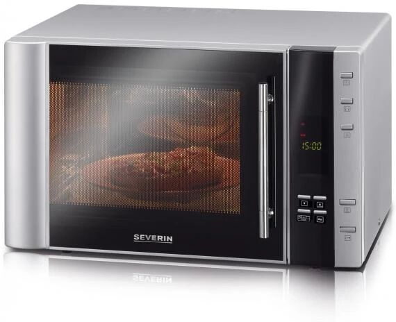 severin mw 7775 forno a microonde superficie piana microonde con grill 30 l 900 w nero, argento