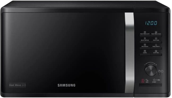 samsung mg23k3575ck prestige forno a microonde con grill capacita' 23 litri potenza 800 w auto cook piatto crusty display led nero