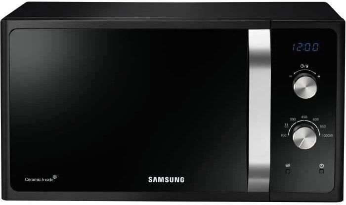 samsung - forno a microonde solo 28 lt / comando elettromeccanico / cavità in ceramica smaltata / funzione di arresto piatto rotante / steamer / f