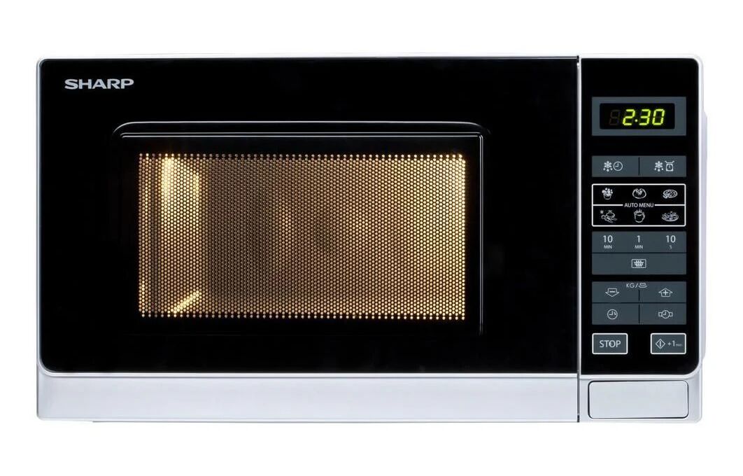 Sharp R-242inw Forno A Microonde Capacita' 20 Litri Potenza 800w 8 Funzioni Automatiche 11 Livelli Di Potenza Controllo Touch Argento