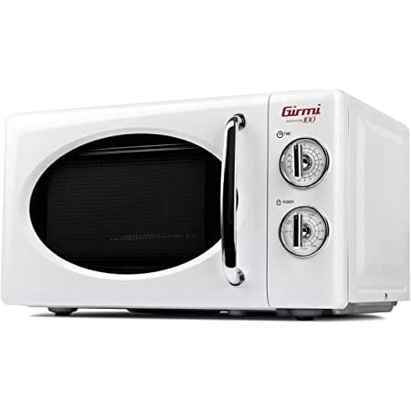 Girmi Fm2101 Design Vintage Forno Microonde Con Grill Capacita' 20 Litri Potenza 700w+800w 3 Modalita' Di Cottura MetallO-Bianco