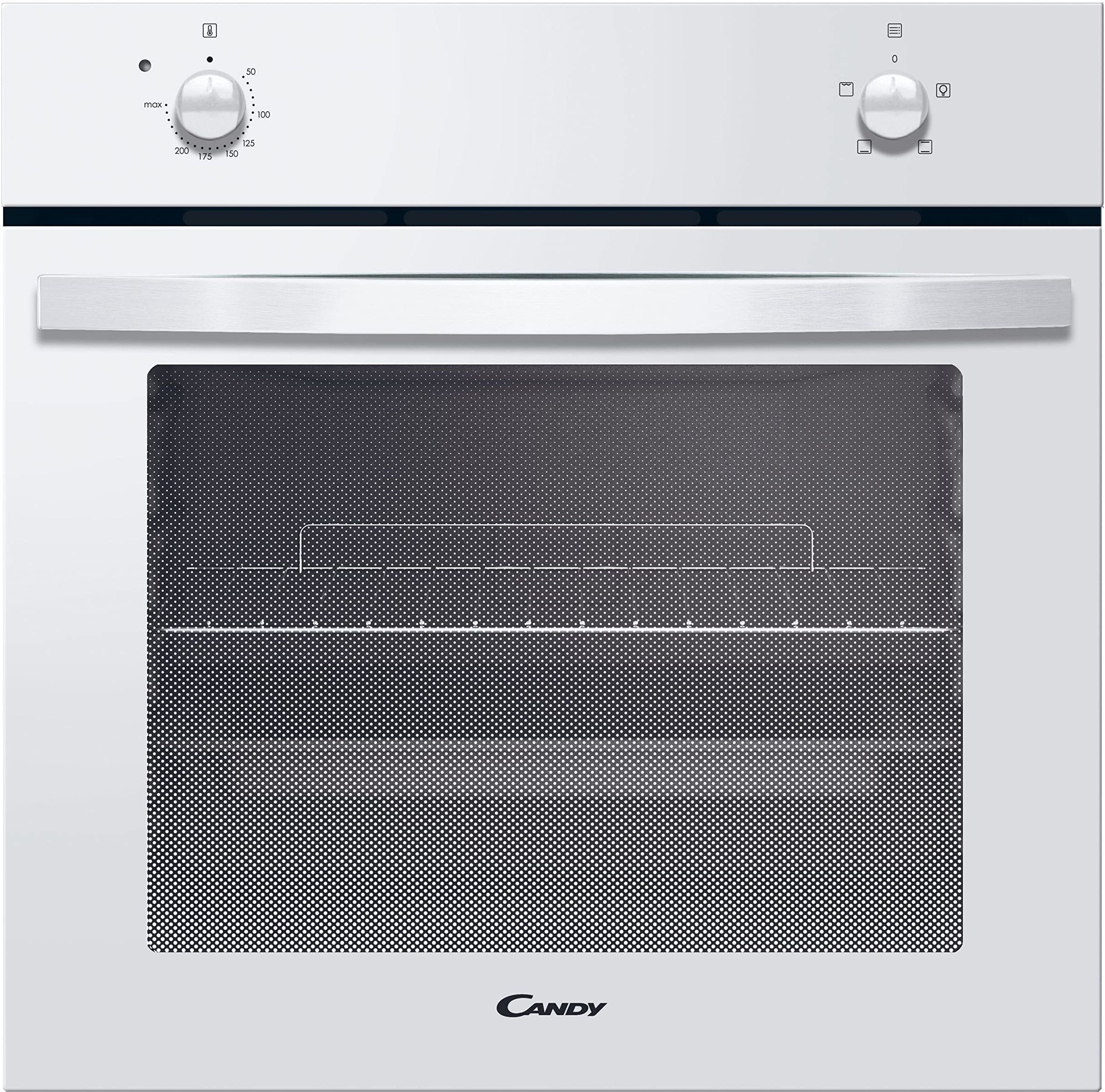 candy idea fidc b100 forno elettrico da incasso, 70 litri, supporto per griglie, 4 funzioni, porta interna in vetro, classe a, bianco, lxpxa 59.5x56.8x59.5 cm