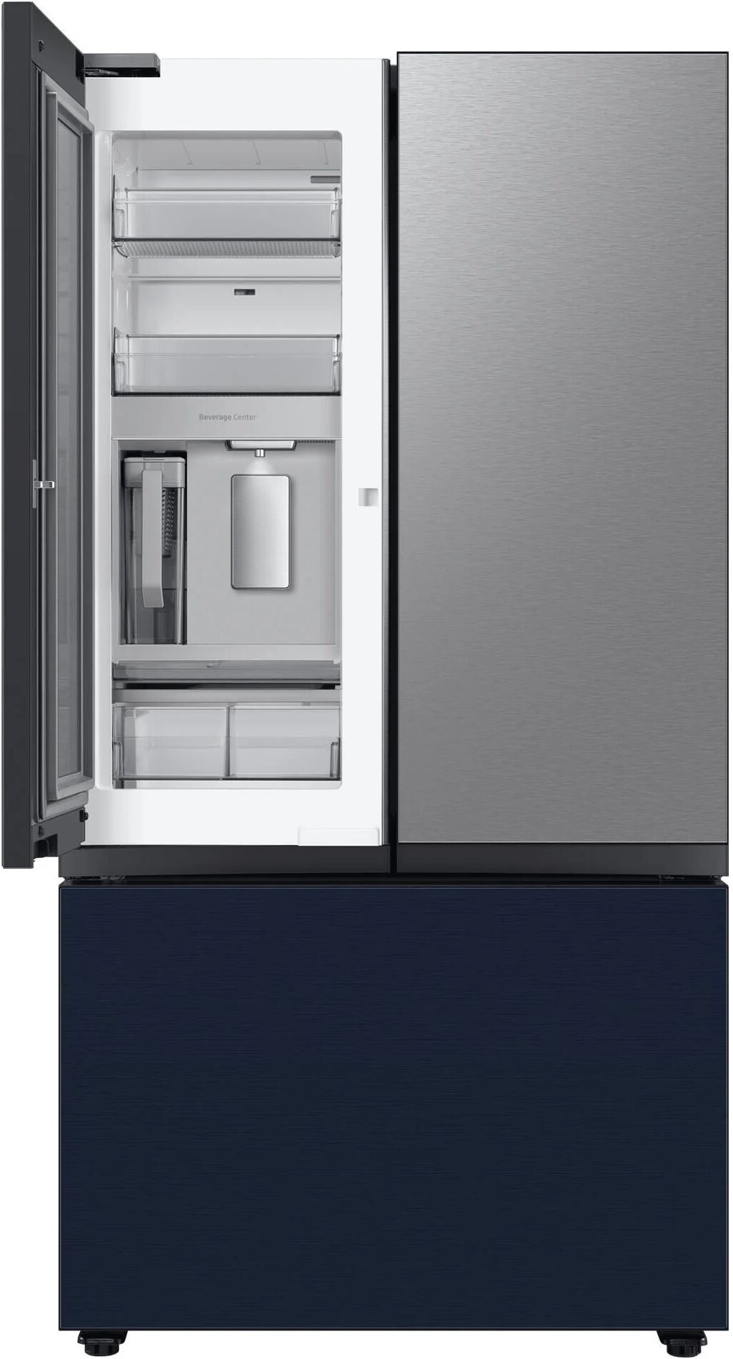 Samsung Rf24bb660e2mes Frigorifero 3 Porte Bespoke Con Beverage Center 674 Litri Classe E 91x178x73 Cm Acciaio Inossidabile E Blu Metallo