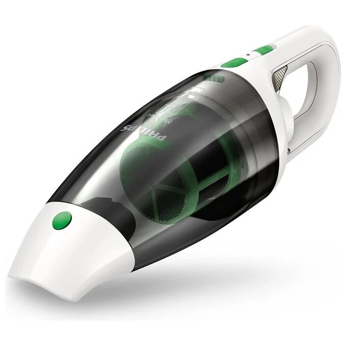 philips fc6148-01 minivac aspirabriciole senza sacco pulizia a secco autonomia 10 min capacita' 0,5 litri 10,8 v bianco-verde