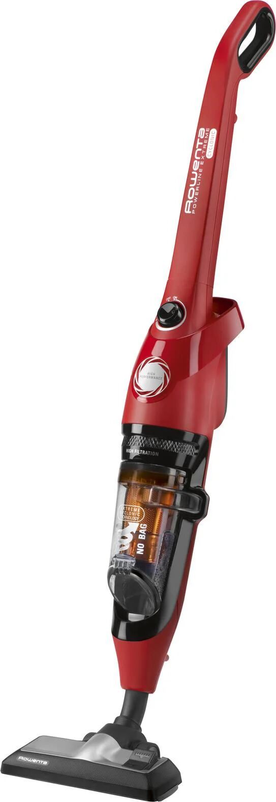 rowenta rh8133wa powerline extreme cyclonic scopa elettrica con filo senza sacchetto pulizia a secco capacita' 0,9 litri 750 w rosso-nero