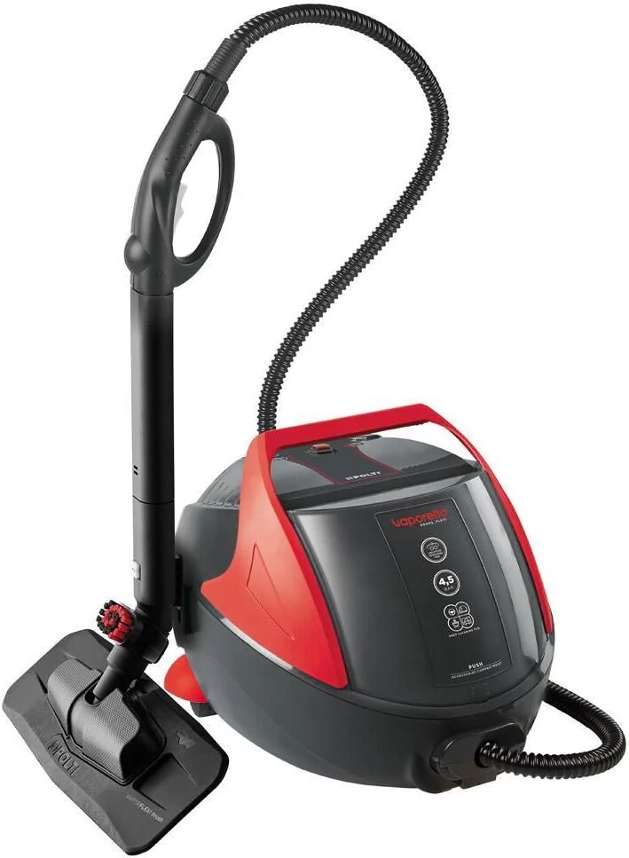 polti pteu0279 vaporetto pro 85_flexi pulitore a vapore capacita' 1,3 litri potenza 1100 w spazzola vaporflexi nero-rosso