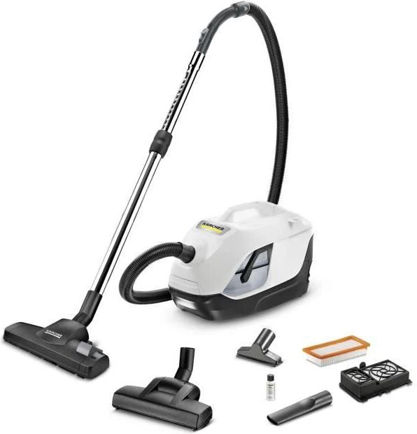 nuovo karcher ds 6 plus - aspirapolvere senza sacco con filtraggio ad acqua + accessori - rifiuta il 99,95% di aria priva di polvere