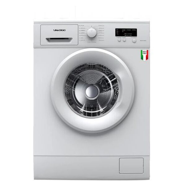 san giorgio lavatrice 7 kg, 1000 giri, display led, bianca, slim, classe d