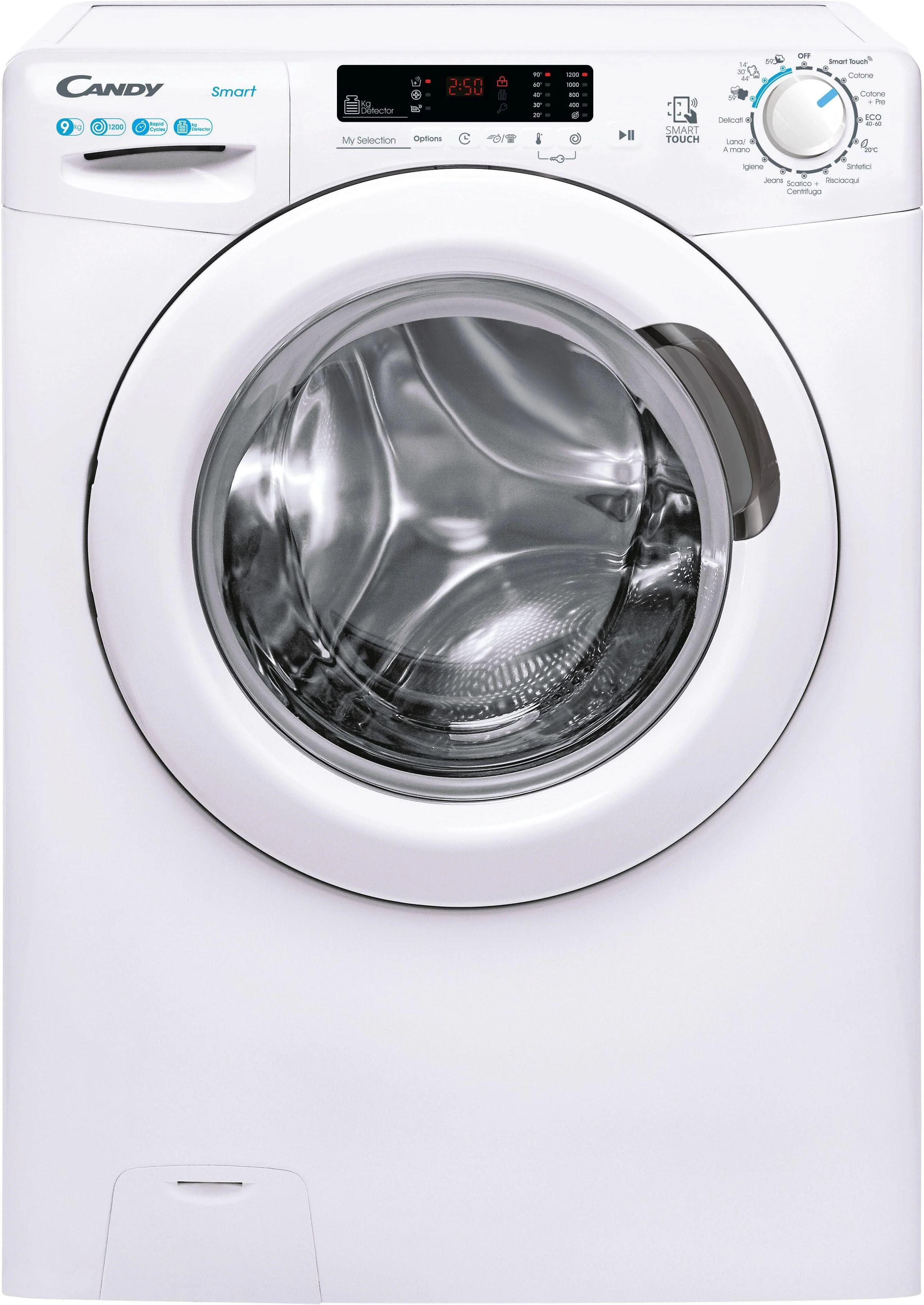 candy cs1292dw4-11 lavatrice carica frontale 9 kg classe d centrifuga 1200 giri 52 cm smart colore bianco