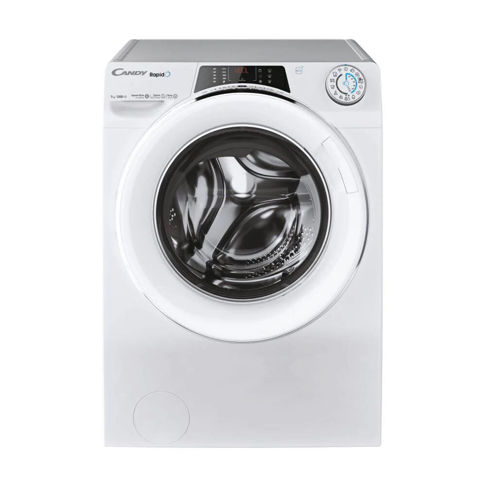 candy rapido' ro41274dwmct-1-s lavatrice slim a carica frontale 7kg classe a 1200 giri 16 programmi controllo remoto bianco 60x45x85