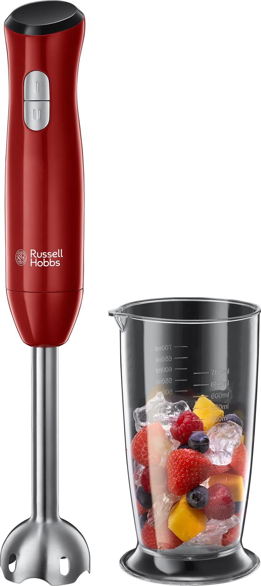 russell hobbs desire frullatore ad immersione 500w 2 velocita' rosso