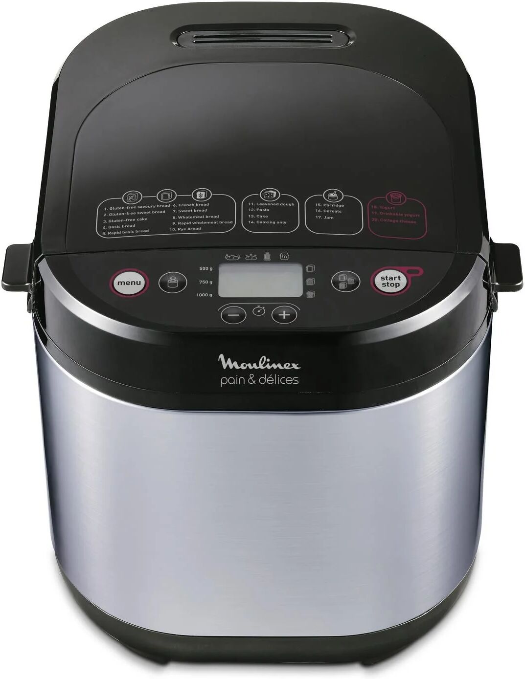 moulinex ow240e pain and delices macchina del pane capacita' 1 kg 20 programmi 650w inox