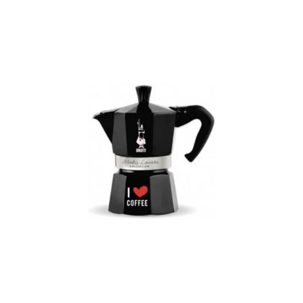 bialetti moka express i love coffee nera, 3 tazze