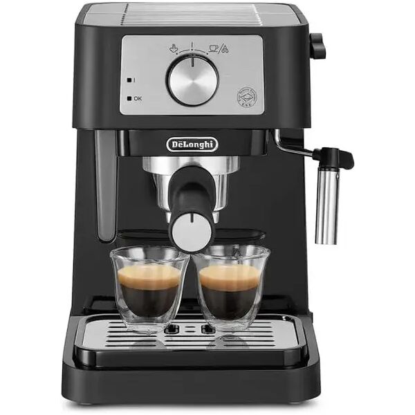 delonghi ec260.bk macchina da caffè per polvere o in cialde e.s.e., sistema latte manuale, facile da usare, serbatoio estraibile da 1.1 l, caldaia acciaio inox