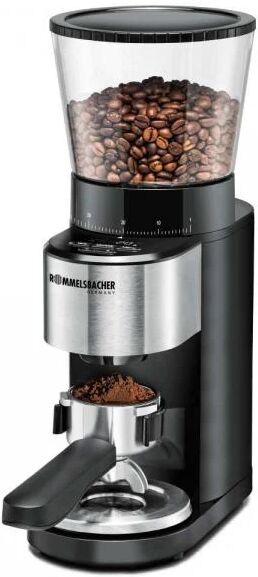 rommelsbacher ekm 500 macina caffé macinacaffè elettrico nero, acciaio inossidabile