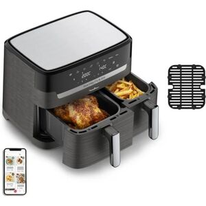 Moulinex Friggitrice senza olio + Grill 8,3 L, 2 cassetti, 8 programmi, Risparmio energetico, Friggitrice ad aria, Dual Easy Fry&Grill EZ905B20