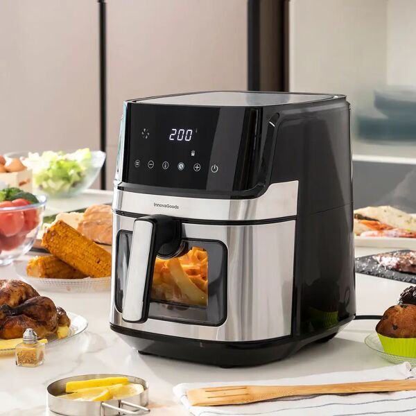 friggitrice ad aria innovagoods fryinn view 6500 nero 1700 w 6,5 l acciaio inossidabile