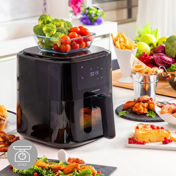 friggitrice ad aria con bilancia innovagoods fryinn balance 5000 nero 1500 w 5 l acciaio inossidabile