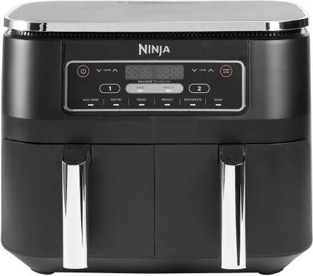 ninja foodi af300eu - friggitrice senza olio dual zone - funzioni sync, match - 6 modalità di cottura - 7,6l - 2400w