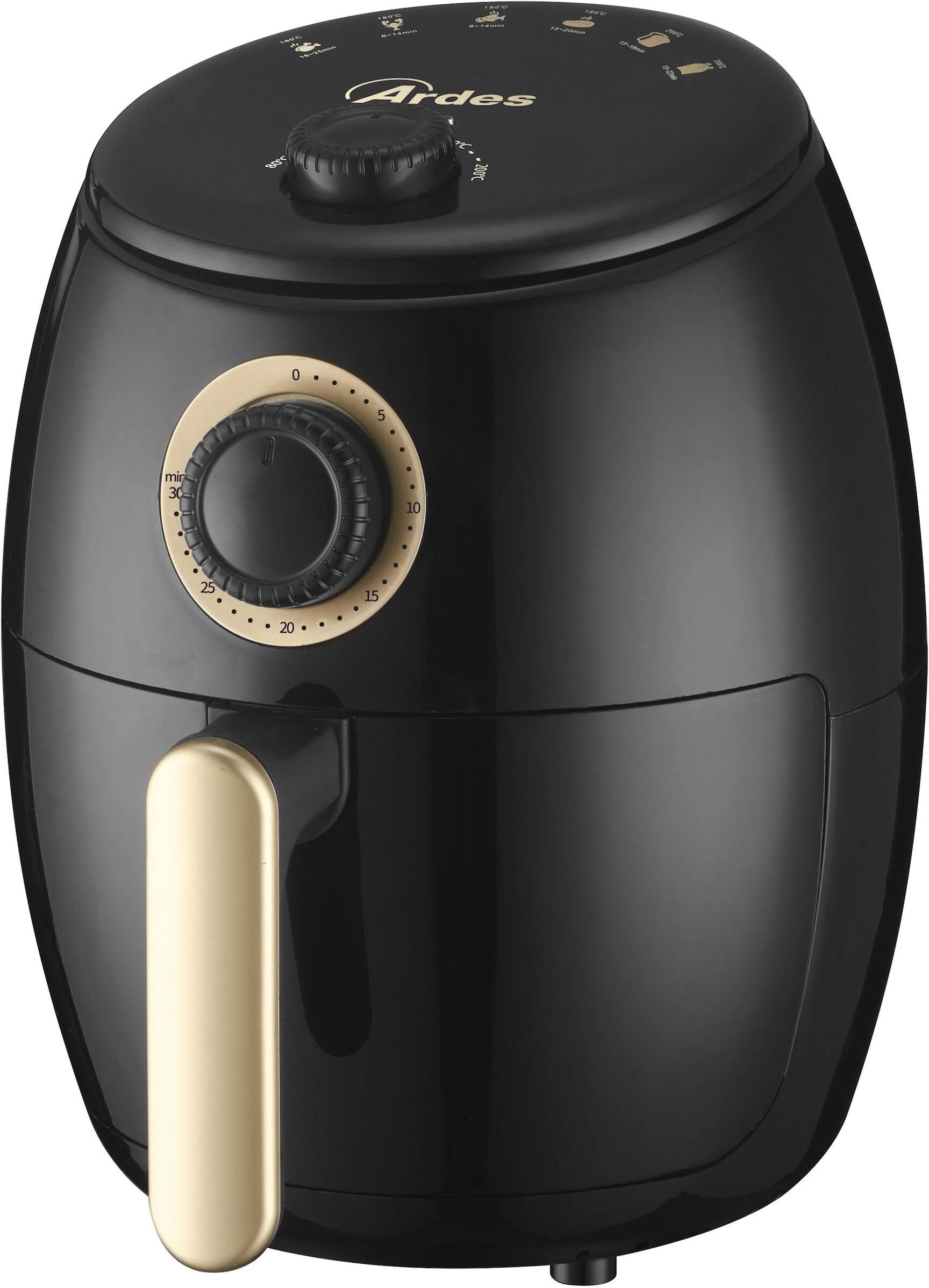 ardes 1k32 friggitrice ad aria 2 litri air fryer piccola 1000w nero timer 30 minuti