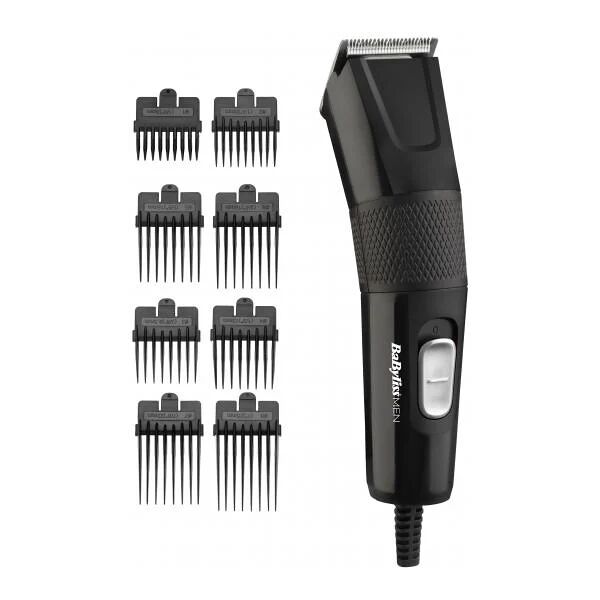 babyliss e756e - tagliacapelli elettrico con filo - lame xl 45 mm - 9 altezze di taglio - pulizia rapida - nero