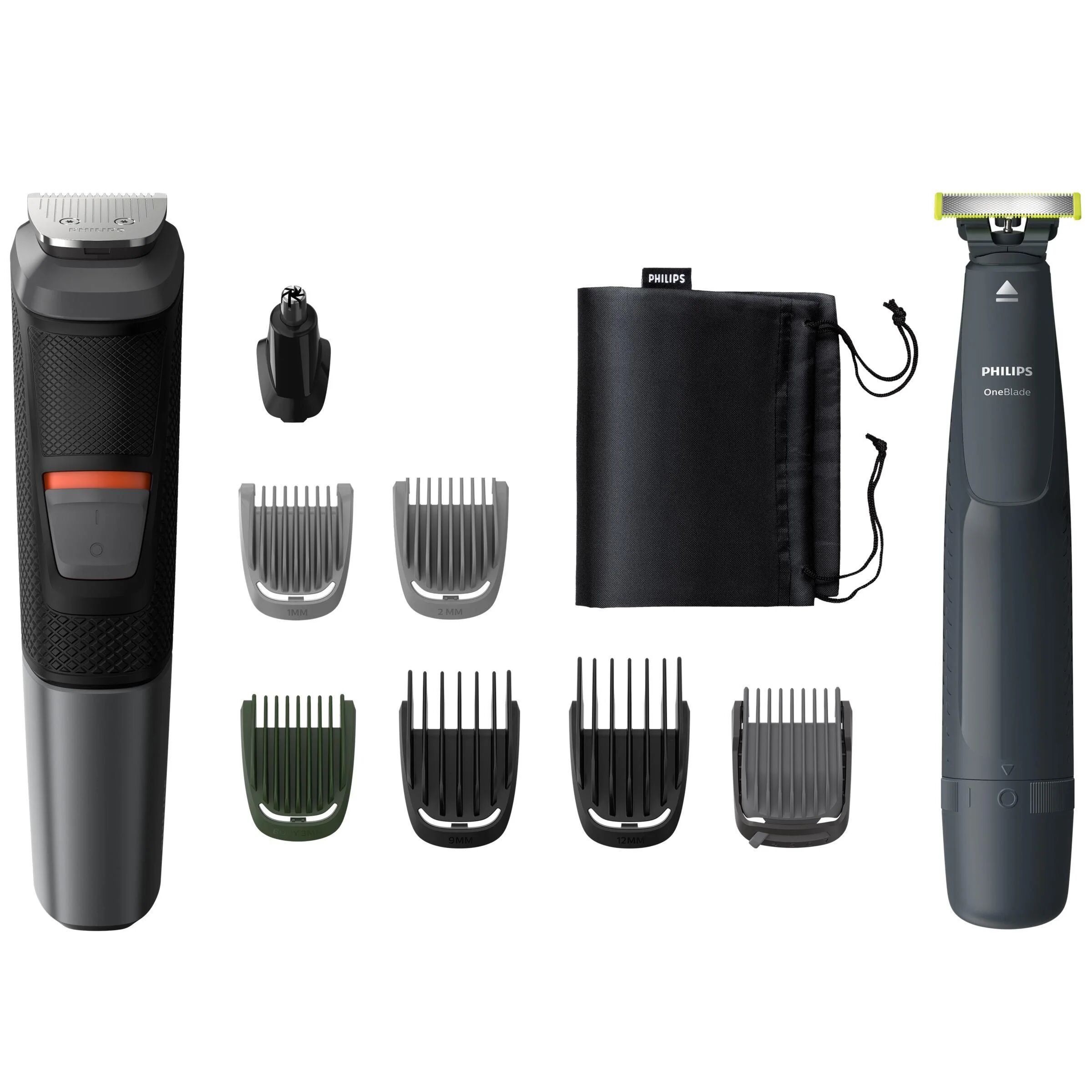 philips multigroom series 5000 9 accessori 10 in 1 barba-capelli e corpo