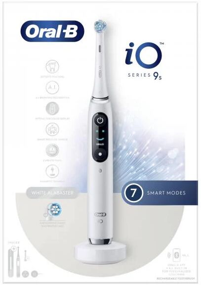 spazzolino elettrico oral-b io 9n - bianco - oscillante - 2 testine, 1 custodia da viaggio con caricatore