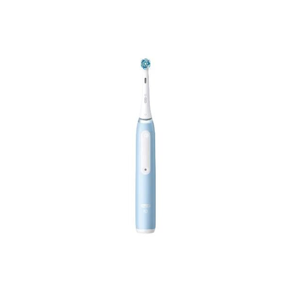 spazzolino elettrico oral-b io3s - blu - connesso tramite bluetooth, 2 testine, 1 custodia da viaggio