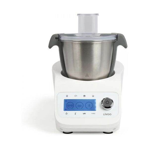 livoo dop219w - robot multifunzione super cooker - 12 velocità - da 125 a 5000 giri/min - ciotola in acciaio inox 3,5l - 1000w - bianco