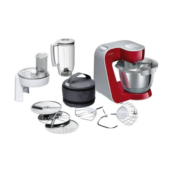 bosch mum58720 1000w 3.9l grigio, rosso, acciaio inossidabile robot da cucina