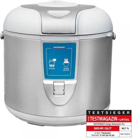 gastroback design pro cuoci riso 5 l 700 w argento, bianco