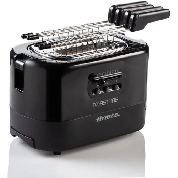 ariete toastime tostapane 2 fette 9 livelli di doratura scalda brioche 700w nero