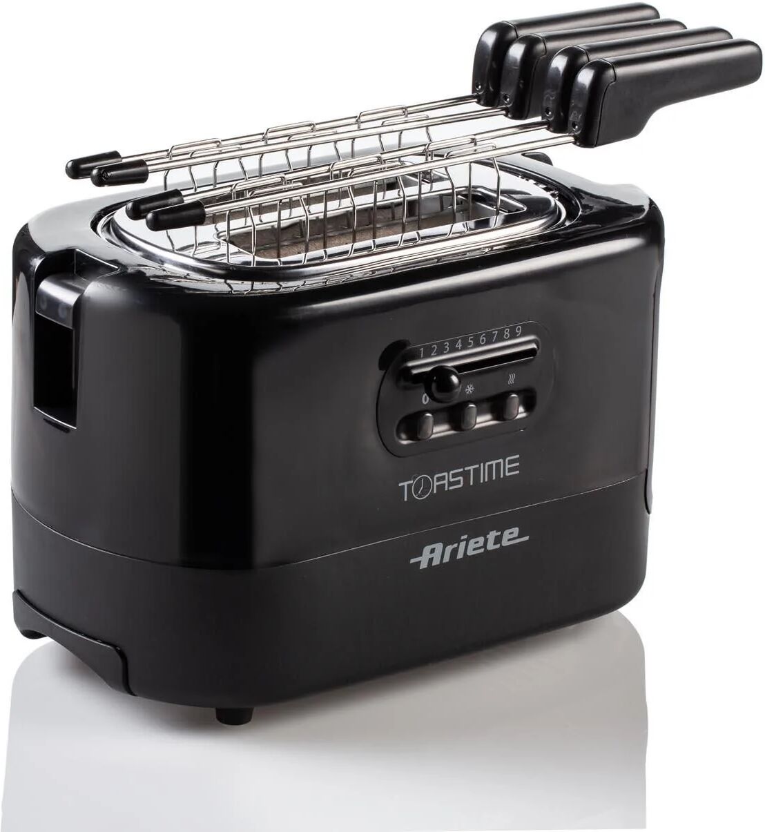 ariete toastime tostapane 2 fette 9 livelli di doratura scalda brioche 700w nero