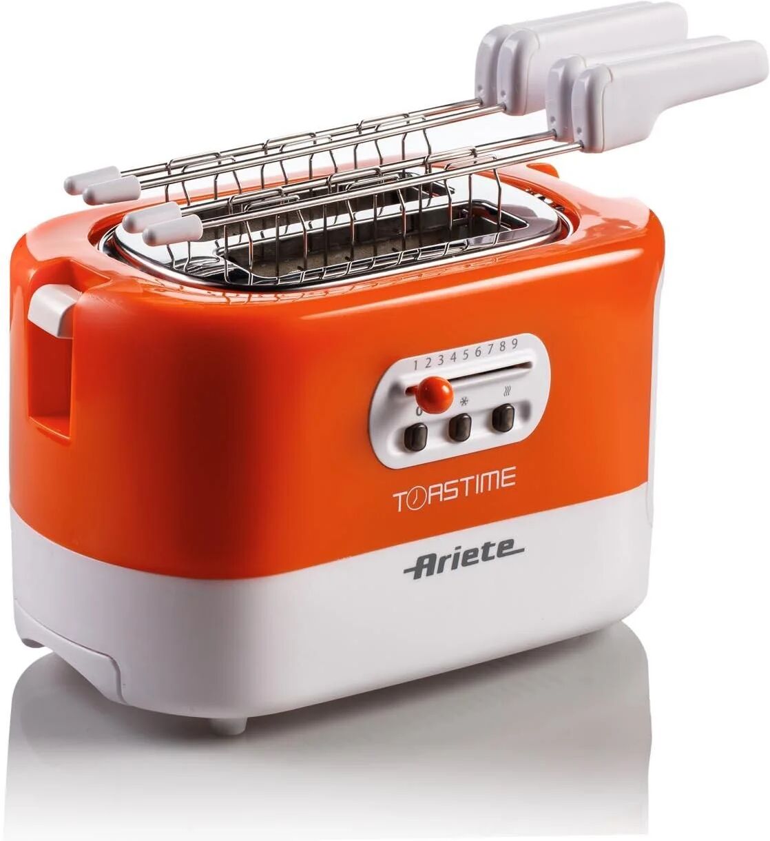 ariete tostapane 700w 9 livelli di cottura scaldabriosche integrato arancione