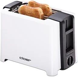 Cloer Toaster 3531 2fetta/e 900W Nero, Bianco tostapane