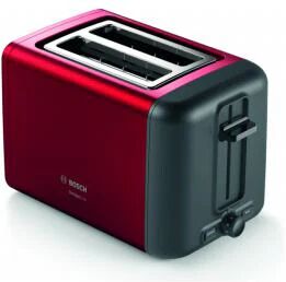 Bosch TAT3P424DE tostapane 2 fetta/e Nero, Rosso 970 W