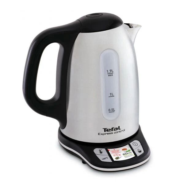 tefal express control ki240d bollitore elettrico 1,7 l 2400 w nero, acciaio inossidabile